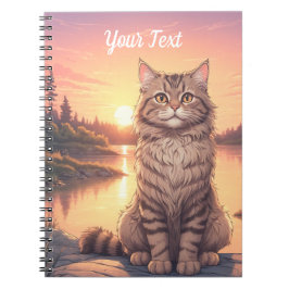 Cuaderno Gris Tabby Cat by Lake