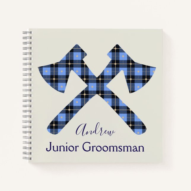 Cuaderno Gris y azul Junior Groomsman (Anverso)