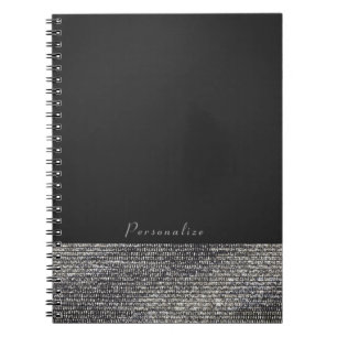 Cuaderno Gris y plata Glam moderno lentejuelas Chic elegant