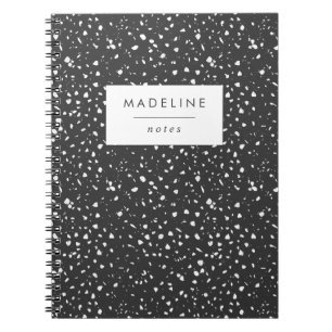 Cuaderno Gris y Terrazo Blanco de carbón vegetal de moda