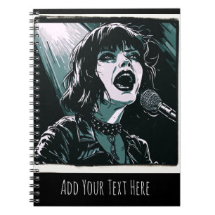 Cuaderno Grita Fuerte Rocker Punk Estilo Retro Vintage