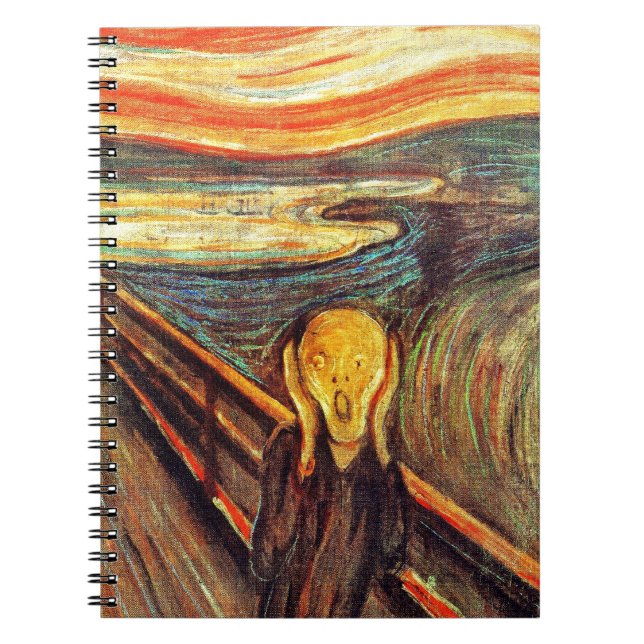 Cuaderno Grite por el cielo anaranjado rojo de griterío del (Frente)