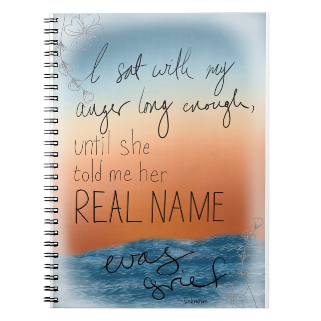 Cuaderno Grito y rabia citan impresión floral (Frente)