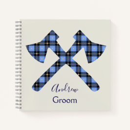 Cuaderno Groom Gray and Blue doble cross ax