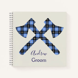 Cuaderno Groom Gray and Blue doble cross ax
