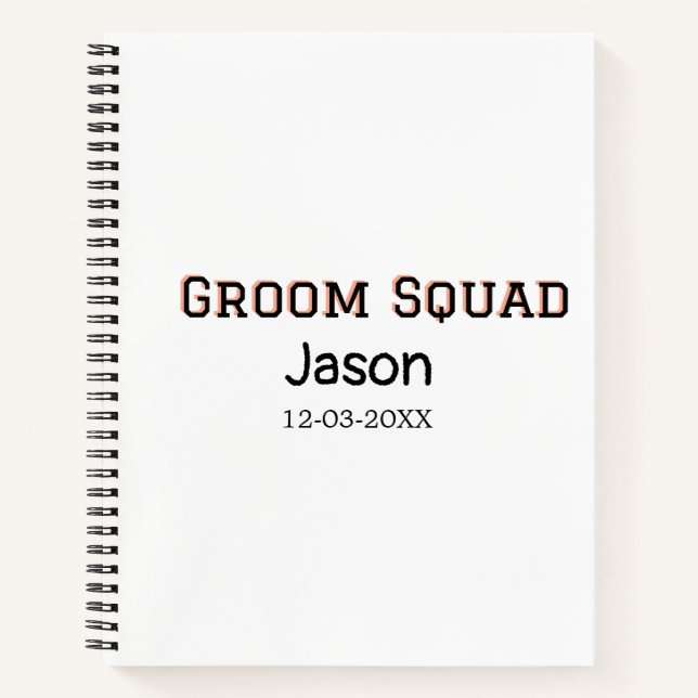Cuaderno Groom Squad groomsman despedida de soltera agregar (Anverso)