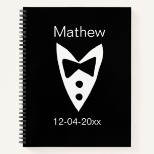 Cuaderno groomman add name año camiseta de la proa negra ti