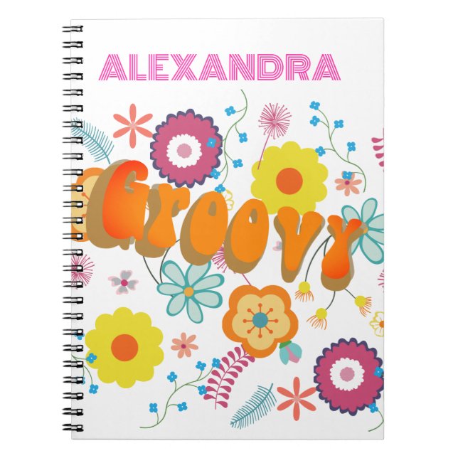 Cuaderno Groovy Flower Power Colorful (Frente)