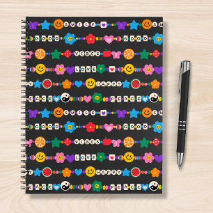 Cuaderno Groovy Good Vibes Love Smile Retro Bebidas