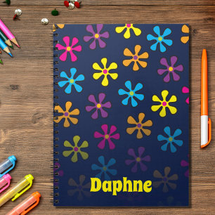 Cuaderno Groovy Hippie Flower Custom Name