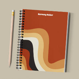 Cuaderno Groovy Hippie Naranja quemado de los años 70 perso