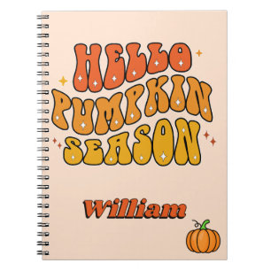 Cuaderno Groovy Hola Temporada de Calabaza Retro Brillo Oto