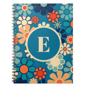 Cuaderno Groovy Jardín Retro Floral 60s 70s Personalizado