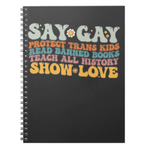 Cuaderno Groovy LGBT Di Gay Protege a los Niños Trans Lee L