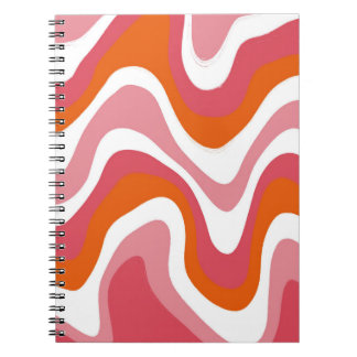 Cuaderno Groovy Líquido Naranja y Rosa Ondulado