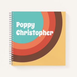 Cuaderno Groovy Modern Retro Curvas negrita personalizadas