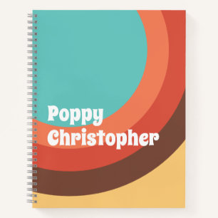 Cuaderno Groovy Modern Retro Curvas negrita personalizadas