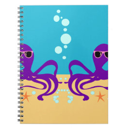 Cuaderno Groovy Octopus Fun Cartoon Pattern Art