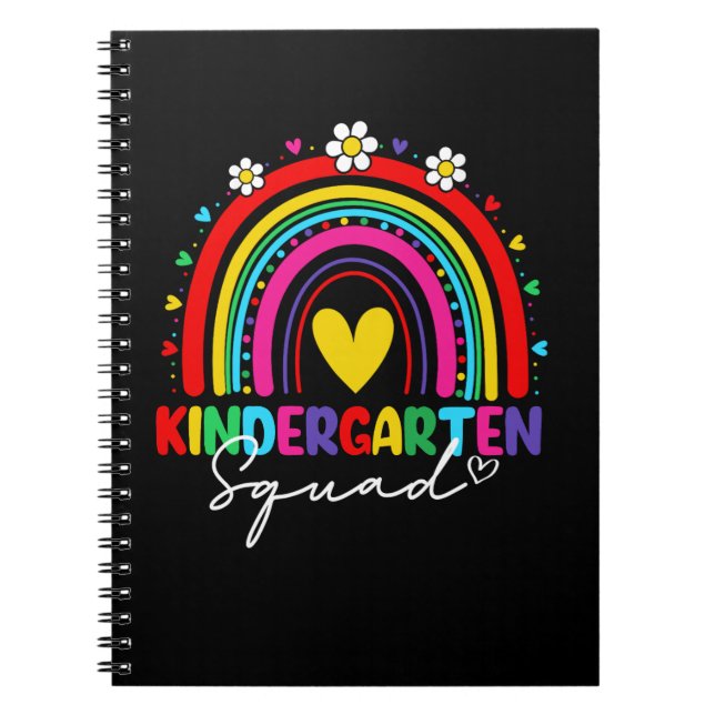 Cuaderno Groovy Rainbow Chica Boys Teacher Hello Kindergart (Frente)