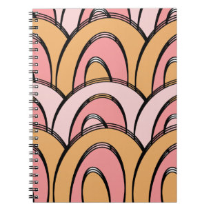 Cuaderno Groovy Rainbows Naranja Patrón rosa