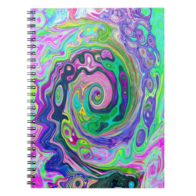 Cuaderno Groovy Resumen de Aqua y Navy Lava Swirl (Frente)