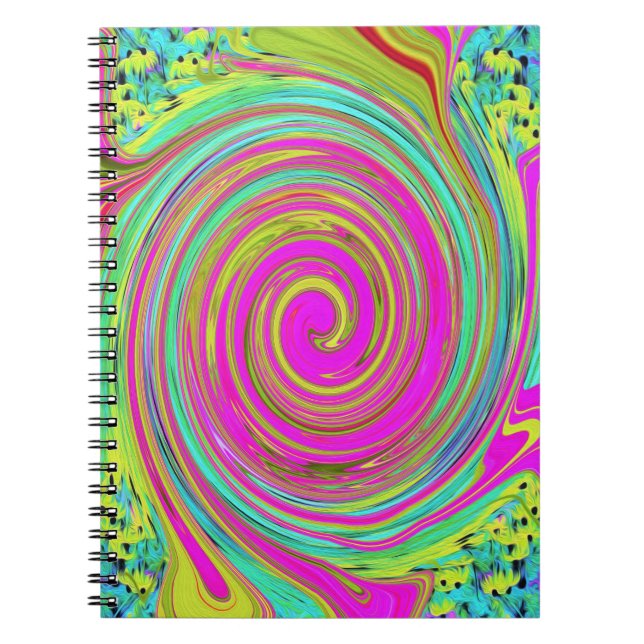 Cuaderno Groovy Resumen de Natación Rosa y Turquesa (Frente)