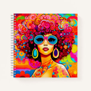 Cuaderno Groovy Retro Afro Moda Pop Art