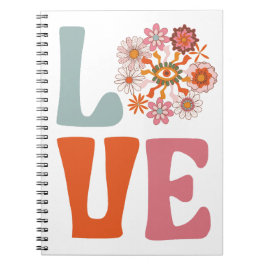 Cuaderno Groovy Retro Floral Cosmic Daisy LOVE