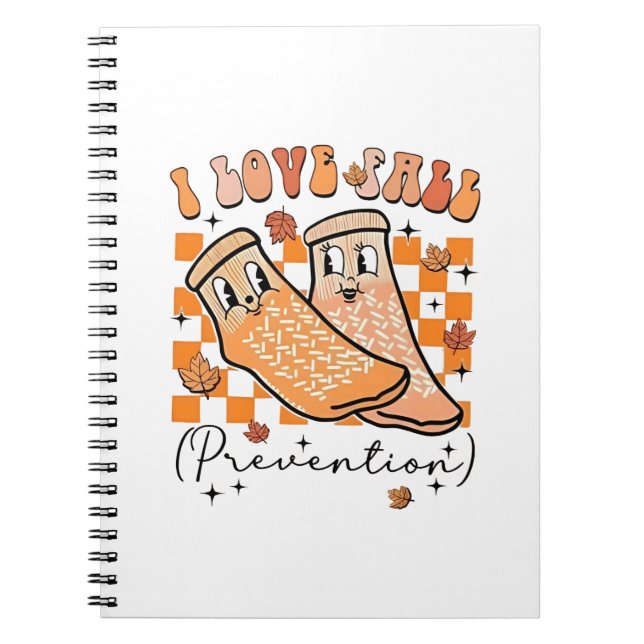 Cuaderno Groovy Retro I Love Fall Prevention Funny (Frente)