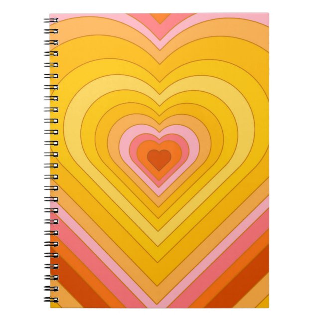 Cuaderno Groovy Retro Layered Heart (Frente)