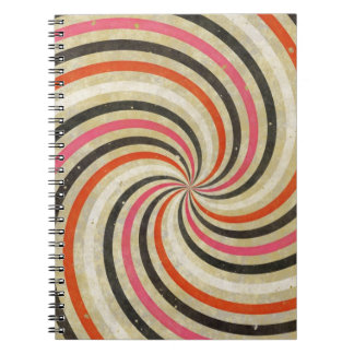 Cuaderno Groovy Retro Spiral Sunbeam Ray Swirl Design