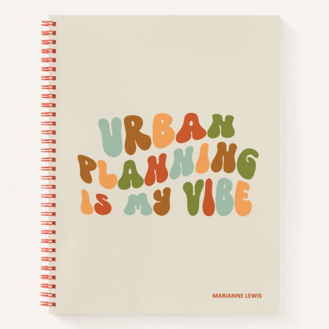 Cuaderno Groovy Retro Urban Planning es mi opinión, planifi (Anverso)