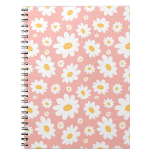 Cuaderno Groovy Rubor Boho Daisy Floral Garden Pattern