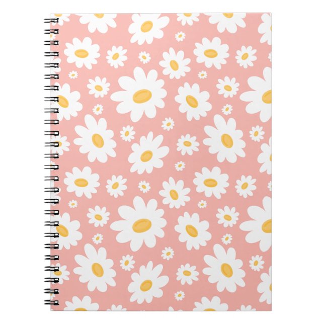 Cuaderno Groovy Rubor Boho Daisy Floral Garden Pattern (Frente)
