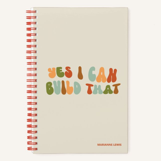 Cuaderno Groovy Sí Puedo Construir Eso, Constructor, Maker (Anverso)