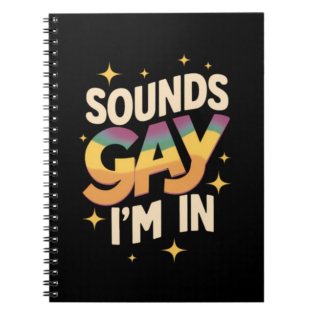 Cuaderno Groovy suena gay Estoy en el orgullo LGBT arcoiris (Frente)
