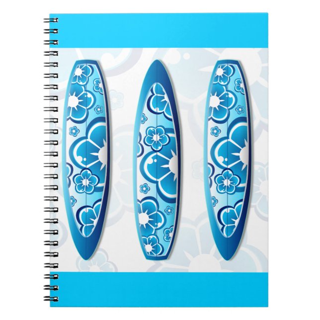 Cuaderno Groovy Surfboard con diseño floral (Frente)