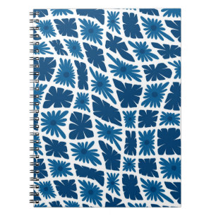 Cuaderno Groovy Wavy Trippy 60 Flores Cheques Blues