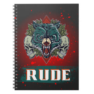 Cuaderno grosero, cráneo y oso