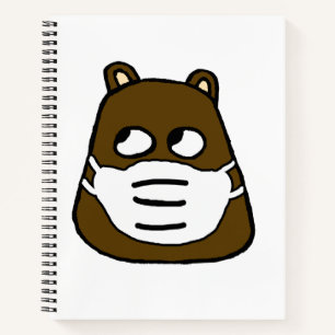 Cuaderno Groundhog en la máscara facial