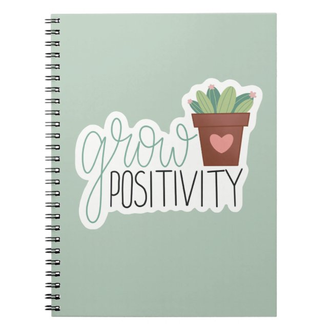 Cuaderno Grow Positivity - Inspirational Calligraphy Design (Frente)