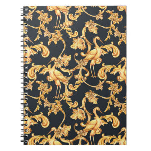 Cuaderno Grúas barrocas doradas: adorno rococó.