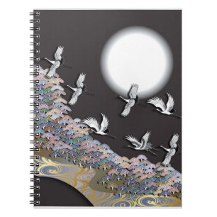 Cuaderno Grúas, luna y pinos