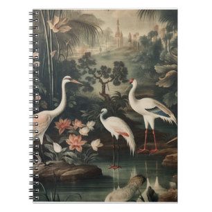 Cuaderno grúas y palacios vintage del trópico
