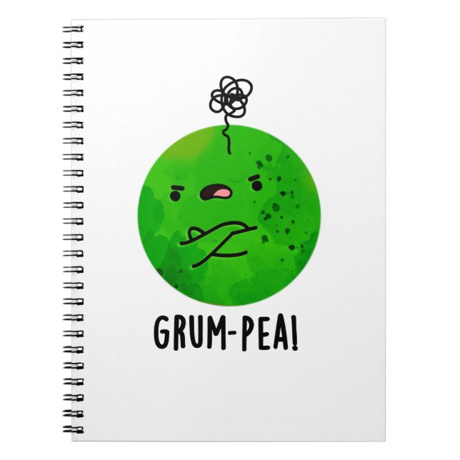 Cuaderno Grum-pea Divertido Guisante Gruñón Pun de Verduras (Frente)