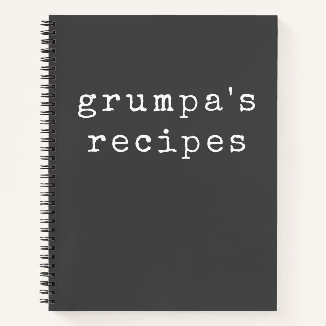 Cuaderno Grumpa | Graciosa receta de Abuelo Grumpy Blanco N (Anverso)