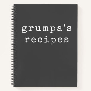 Cuaderno Grumpa   Graciosa receta del abuelo gruñón y neg