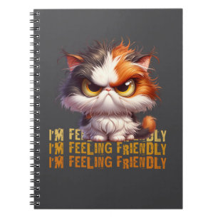 Cuaderno Grumpy Calico Cat y graciosa cita