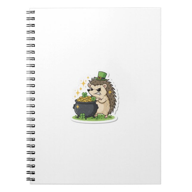 Cuaderno Grumpy Treasure Keeper Hedgehog St.Patrick's Day (Frente)