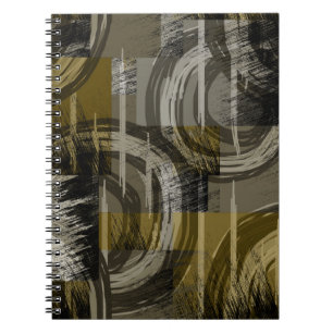 Cuaderno Grunge abstracto, marrón monocromo